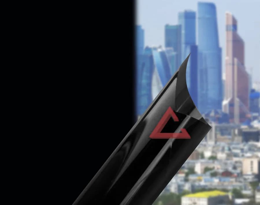 декоративная плёнка чёрный Black Out чёрная непрозрачная — тонировка окон квартир, домов и зданий в Санкт-Петербурге